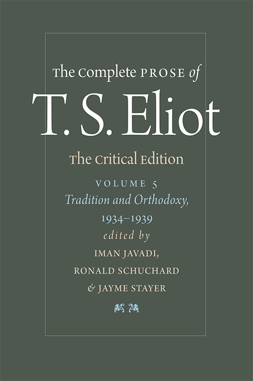 The Complete Prose of T. S. Eliot: The Critical Edition volume 5 cover